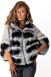 Women's chinchilla coat Diana Grey
